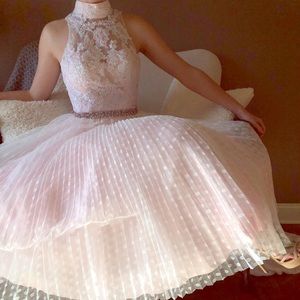 Blush Pink Tea-Length Gown